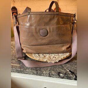 Coach Leather Diaper Tote Bag